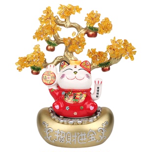 发财树招财猫摆件客厅轻奢高档装饰品朋友开店开业送礼物实用礼品