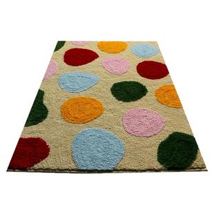 原创手工植绒床边地毯加厚绒毛卧室防滑垫家用抗菌床边毯门口脚垫