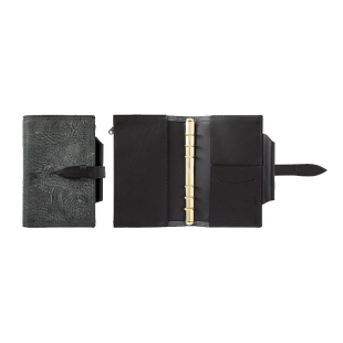 日本KNOX真皮手账 FLUCT三折活页本二折本插扣裸色手工制作A6复古