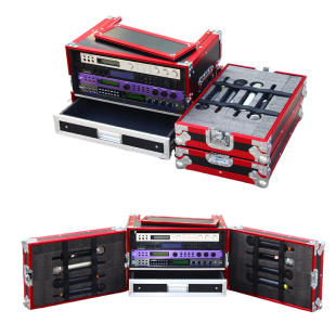 4U话筒航空箱机柜5U无线接收机麦克风3U咪箱铝合金2U机箱6U周边箱