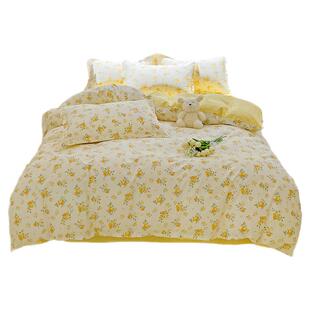 斯予ins纯棉四件套100全棉床单被套学生宿舍三件套四季通用小清新