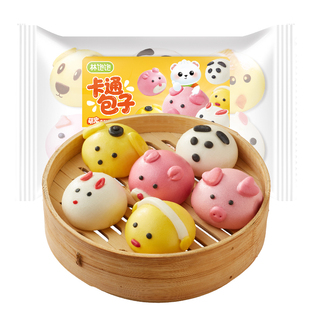 林饱饱儿童卡通包子速冻半成品早餐动物水果造型豆沙馒头面点食品