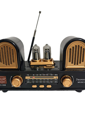桌面立体声收音机双声道喇叭重低