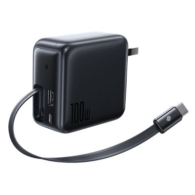 倍思100W氮化镓充电器伸缩快充线