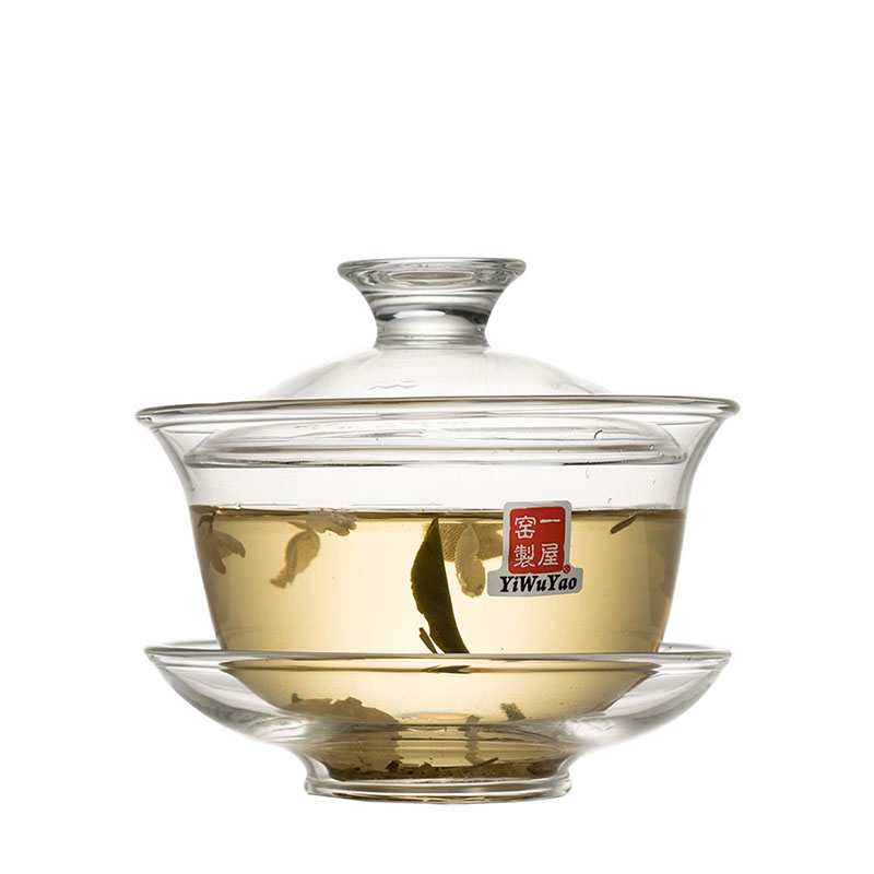 一屋窑玻璃盖碗敬茶碗耐热玻璃