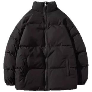 黑色立领棉服女款冬季新款初中高中学生宽松面包服棉衣棉袄外套潮