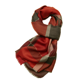 意大利客供男士山羊绒围巾秋冬条纹格子高档商务休闲生日礼物新年