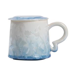 陶瓷泡茶杯窑变结晶釉水杯带盖办公室咖啡杯家用喝水马克杯礼盒装