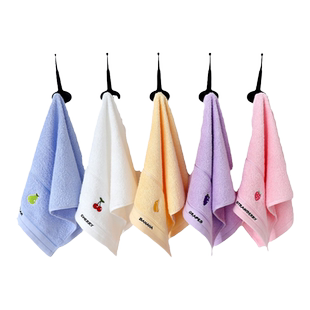 洁丽雅儿童毛巾纯棉洗脸家用长方形全棉柔软小孩宝宝洗澡专用 4条