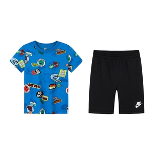 NIKE耐克童装男童T恤短袖夏季短裤儿童夏装透气运动套装NY2422697