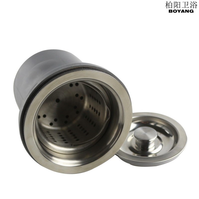 厨房不锈钢水槽114mm下水器适用于O派不锈钢洗菜盆提篮加深水漏