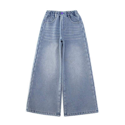 女童牛仔裤加绒加厚一体绒长裤