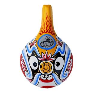 纯手工绘制马勺脸谱挂件文殊菩萨文昌帝君黄财神镇宅招财纳福非遗