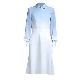 初高中学生合唱团演出服蓝色诗歌朗诵比赛服装爱国演讲礼服班服女