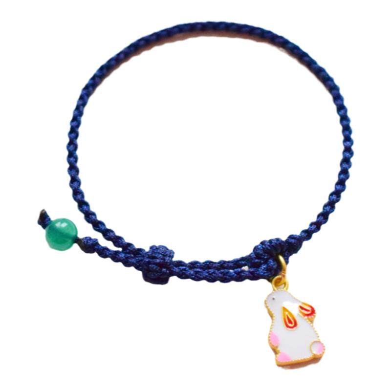 【望月】原创情侣可调节手绳自制diy编织材料包红绳一对送教程