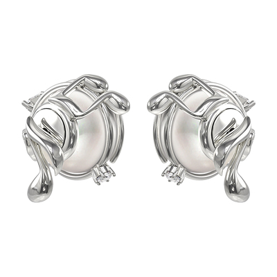 BOONEE音符环绕珍珠可拆卸耳钉