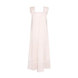 MANITO/曼尼陀Duchess桑蚕丝背心连衣裙镂空蕾丝肩带褶皱长睡裙女