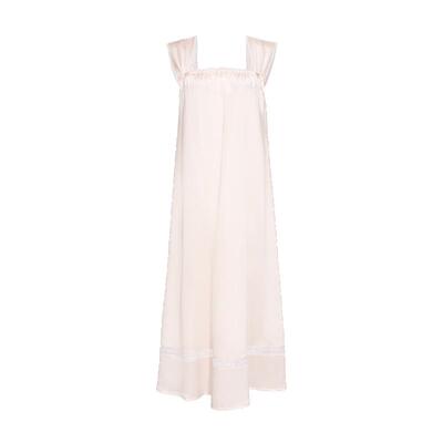 MANITO/曼尼陀Duchess桑蚕丝背心连衣裙镂空蕾丝肩带褶皱长睡裙女