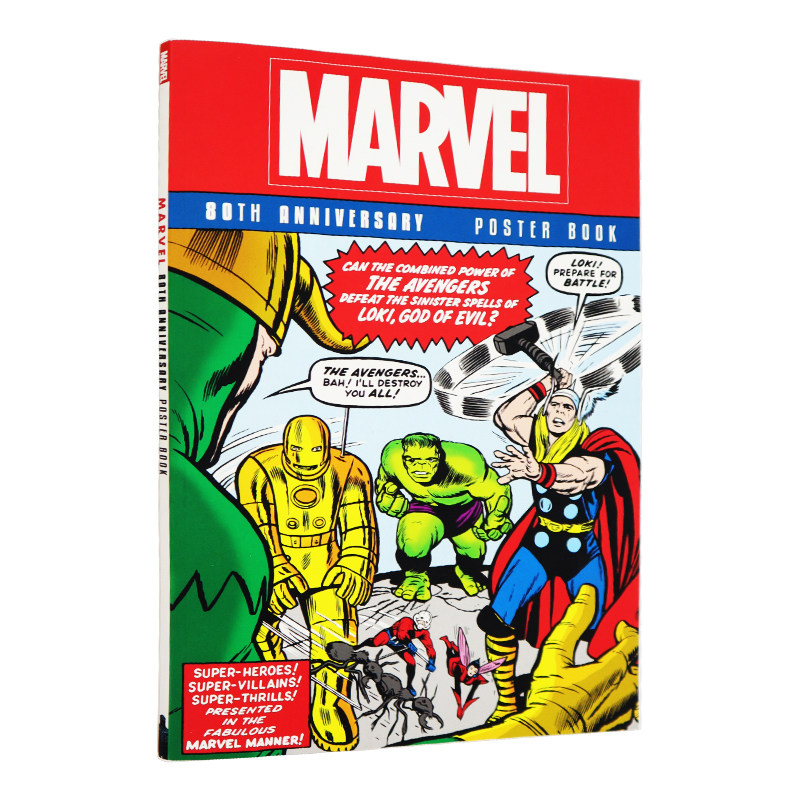 现货 漫威 80周年 海报集 英文原版 Marvel 80th Anniversary Poster Book 复仇者联盟 钢铁侠 美国队长 灭霸 秘密战争