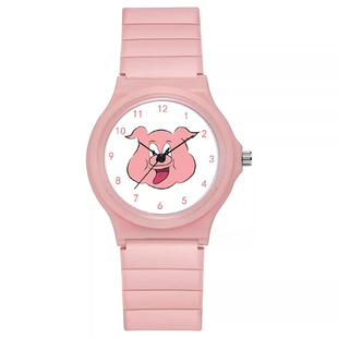 周处除三害电影陈桂林同款阮经天手表女款学生粉色小猪儿童电子表