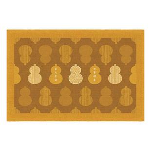2026马年新款土金黄色风水入户门地垫高端室外进门防滑定制可裁剪
