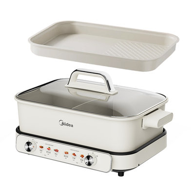 美的电火锅0涂层带煎烤盘不粘锅