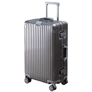 全铝镁合金密码箱女拉杆箱男万向轮旅行箱20寸行李箱登机箱铝框箱