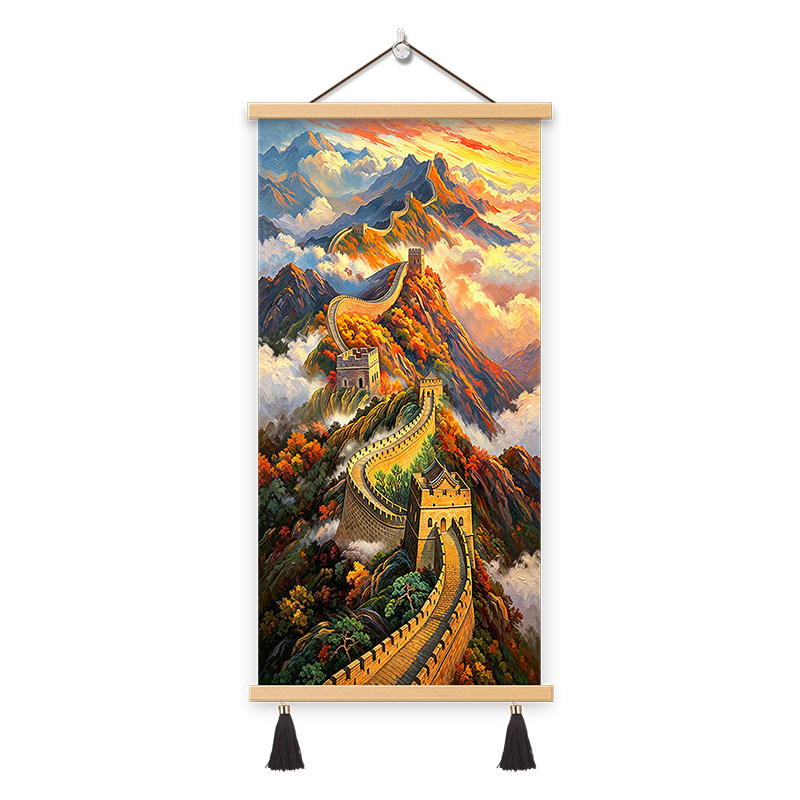 万里长城客厅挂画沙发背景墙壁画国画办公室装饰字画靠山图山水画