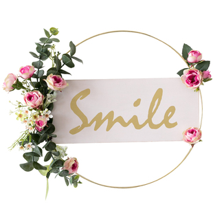 阿楹 ins法式门牌挂饰结婚玄关墙壁房间墙面布置轻奢风仿真花装饰