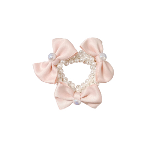 儿童清新韩版珍珠蝴蝶结发绳高级感头绳小女孩扎马尾头花发圈发饰