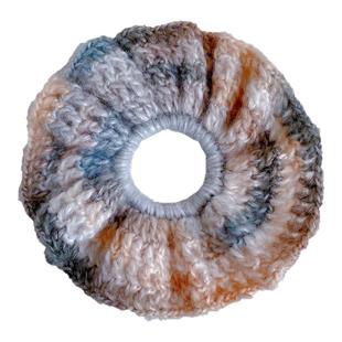 手工钩织炫彩毛线大肠圈复古马海毛针织发圈丸子头发绳扎马尾皮筋