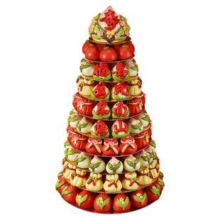 三层寿桃馒头生日老人祝寿花馍花样福禄寿胶东花饽饽生日蛋糕寿包