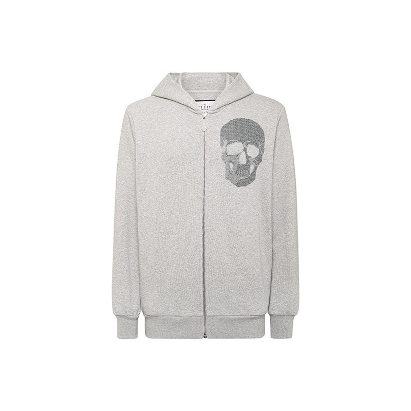 PHILIPP PLEIN 男士Skull拉链连帽卫衣开衫外套