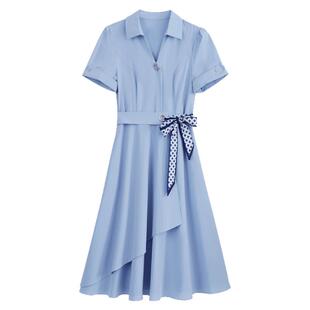 气质十三行短袖连衣裙女2026夏季新款流行妈妈轻奢高级感显瘦裙子