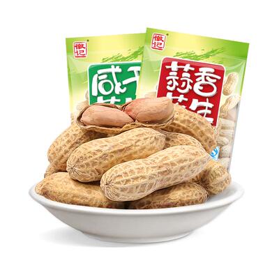 徽记120g带壳红皮烘炒蒜香花生