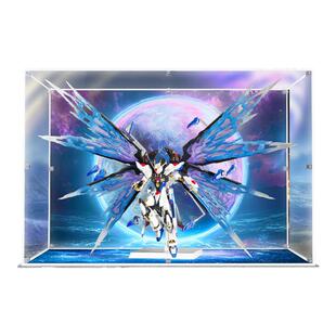 KGBOX用于万代8802强袭自由高达再版 带光翼MB亚克力展示盒模型
