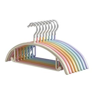 彩虹衣架家用挂衣防滑无痕加厚加粗凉衣架防肩角加大金属晾衣撑子