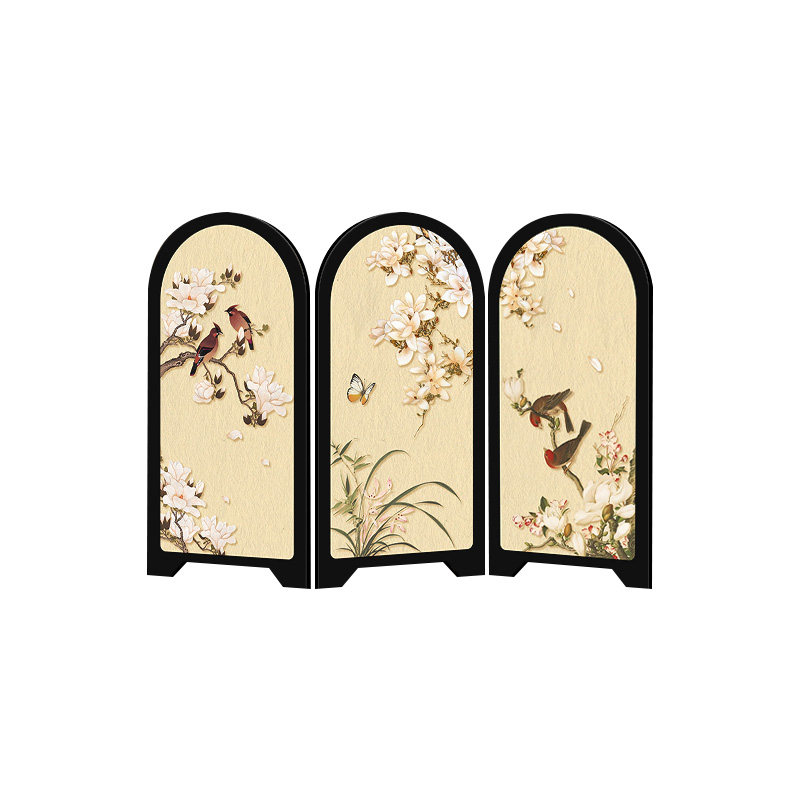 新中式花鸟屏风桌面摆件