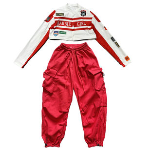 机车短外套爵士跳舞套装jazz上衣成人年会kpop女团舞蹈表演出服装