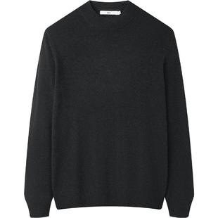 HLA/海澜之家半高领羊绒衫秋冬纯色修身柔软舒适纯羊绒保暖毛衣男