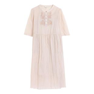 Pukka蒲牌复古绣花连衣裙女2022年夏季新款宽松休闲裙子商场同款