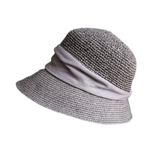 小野商日本设计轻奢和纸手钩盆帽草编渔夫帽春夏帽子女防晒遮阳帽