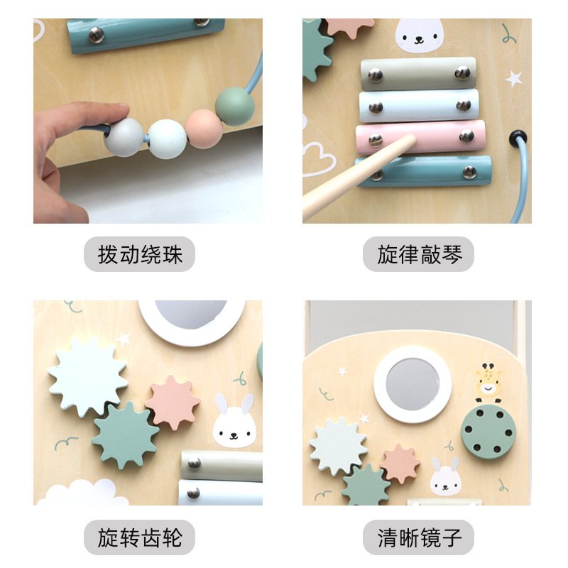 木制婴儿学步车手推车益智早教防学步车幼儿侧翻玩具玩具步推车助