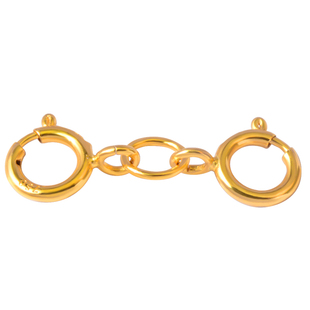 18k金弹簧扣头配件水晶珍珠diy材料AU750手链结尾项链连接扣au750