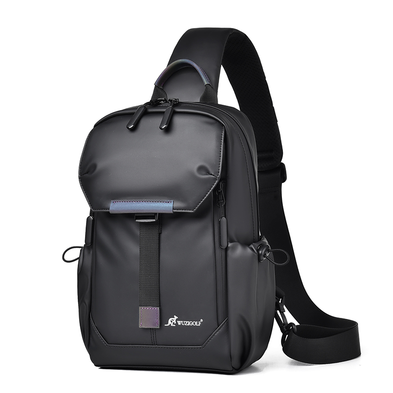 彬澳袋鼠扩容胸包男士防水胸前小背包韩版休闲男包女单肩斜挎包包