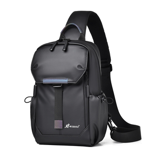 彬澳袋鼠扩容胸包男士防水胸前小背包韩版休闲男包女单肩斜挎包包