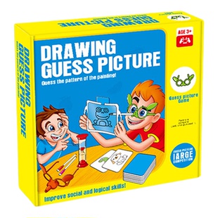 DRAWING GUESS PICTURE 趣味亲子互动桌游卡牌我画你猜游戏玩具卡