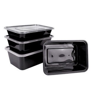 长方形一次性餐盒塑料外卖打包盒1000ml加厚透明保鲜快餐便当饭盒