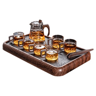 高档观山玻璃茶具套装办公室茶盘家用耐热泡茶壶公道杯功夫茶杯
