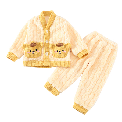 女童珊瑚绒秋冬款家居服套装